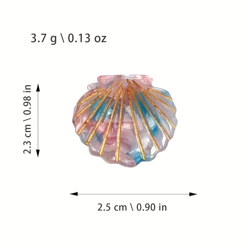 6 Stück glänzende Acetat-Muschel-Haarspangen, böhmischer bunter Stil, schillernde Muschelform, ideal für Strand, Hochzeiten, Festivals & den täglichen Gebrauch