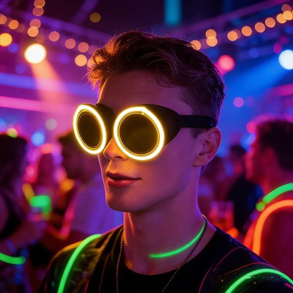 Fashion Wireless LED Glowing Glasses Punk Style Cool Light Up Glasses Unique Funny Novelty Party Glasses Christmas Gift