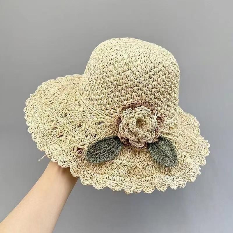 Summer Straw Hat Women's Foldable Versatile Sunscreen Sun Hat Sun Hat Children's Basin Hat Japanese Literary Fisherman