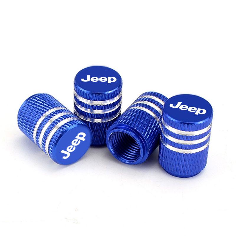 Car Knurling Style Tire Valve Cap Aluminum Tire Valve Stems Cap Sticker For Jeep Renegade Wrangler Cherokee Compass Accessories ALW1