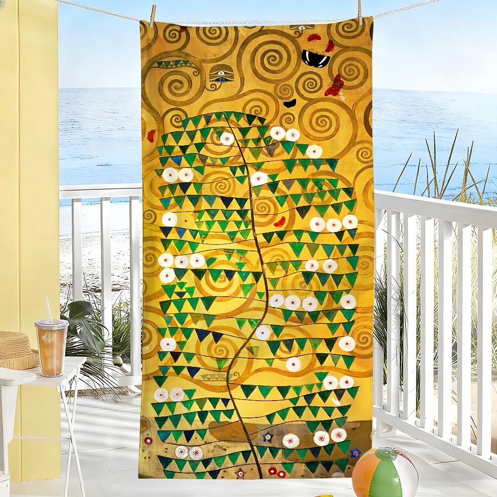 The Kiss Gustav Klimt Painting Towel Soft Pool Gift For Travel Gym Shower Camping Quick Dry Sports Large Beach Towels
