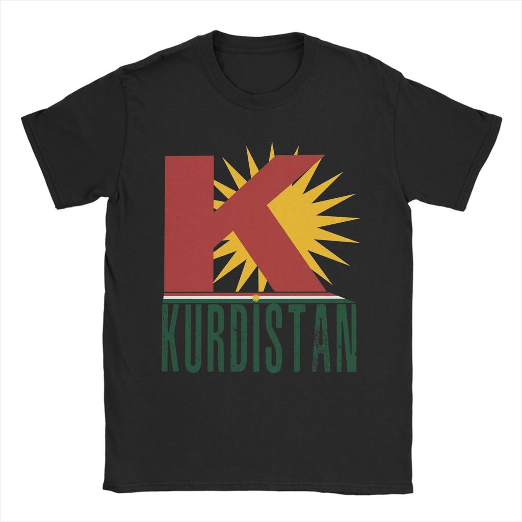 Kurdistan Flag Map  Cotton TShirt For Man Summer  Y2K Retro T Shirts Breathable Harajuku Tee Shirt Oversized Hot Sale Tops
