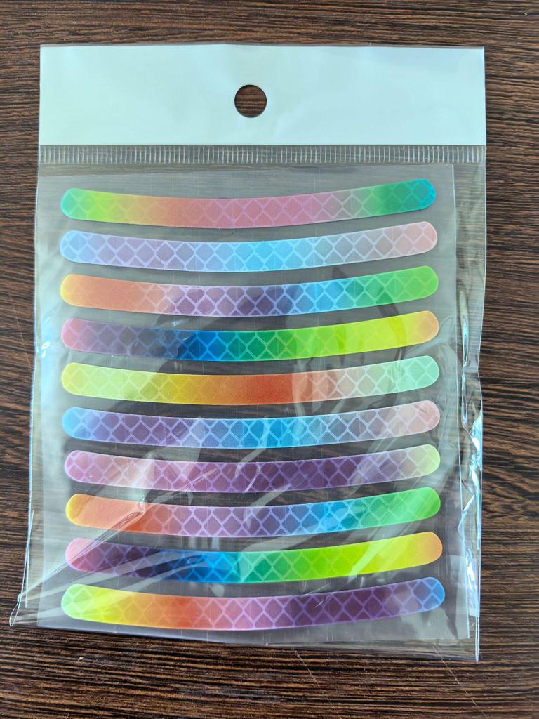 Regenbogen-Reflektor-Reifenaufkleber für Autos und Motorräder