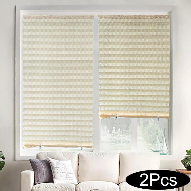 

2 шт./компл. Полузатемняющие шторы для окон, Домашний декор, Полупрозрачные шторы для окон, Бумажные жалюзи для окон, 60/90x180 см 60*180cm светло-желтого