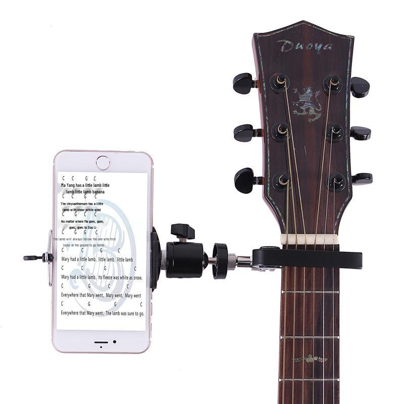 Folk Electric Bass Guitar Phone Holder with Capo and Music Score Clip