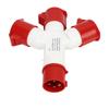 Waterproof Industrial Site Plug IP44 Cross 1 in 3 Out 4 Pin 2P N E Multiple Sockets Industrial Plug