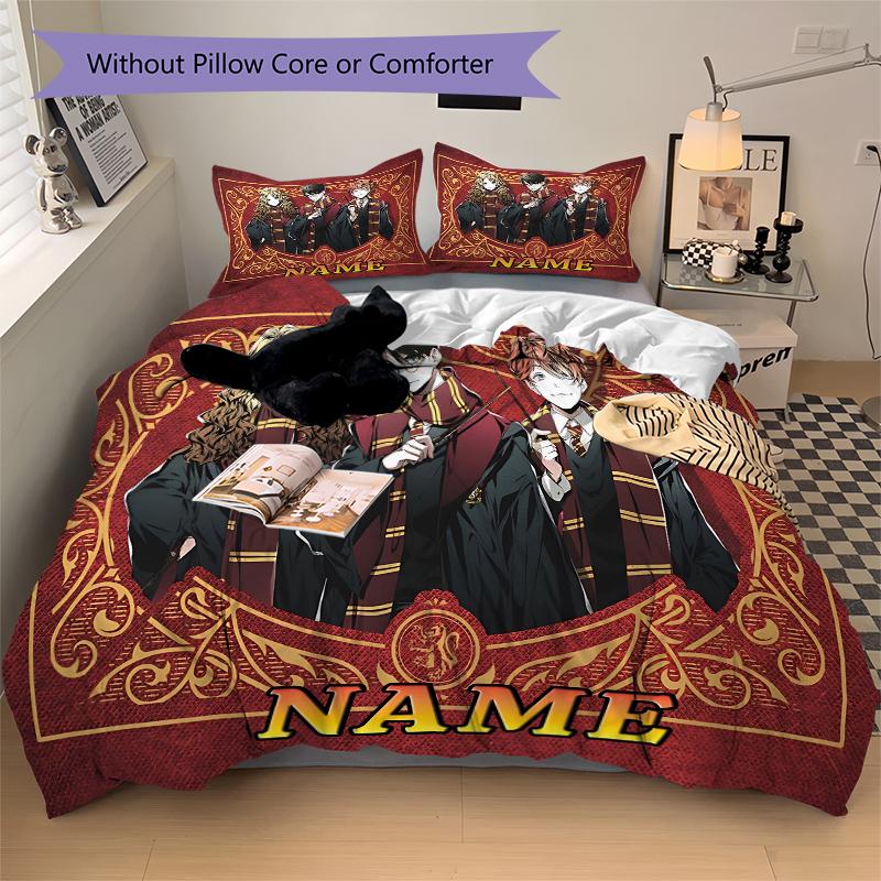 Custom Textile Magic World Bedding 3 Piece Set HD Print Duvet Cover Pillowcases for Teens Adult Bedroom Decoration