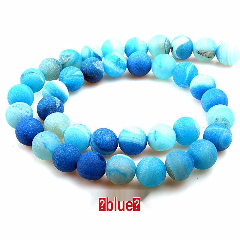 Natural Multi-color Frosted Agate Loose Beads for DIY Jewelry Accessories