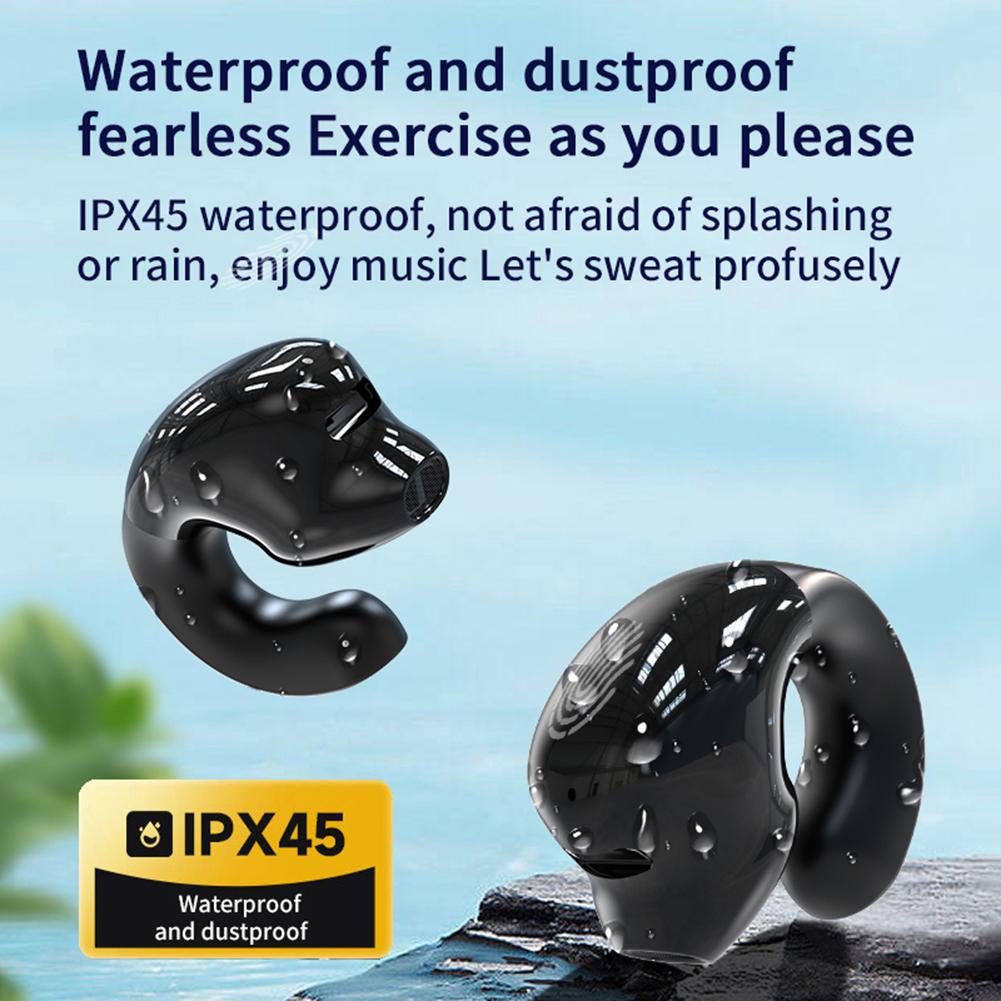 Wireless Clip On Headphones Bluetooth Headset High Definition Audio Quality Sports Earphones Noise Cancelling In-Ear Earphones