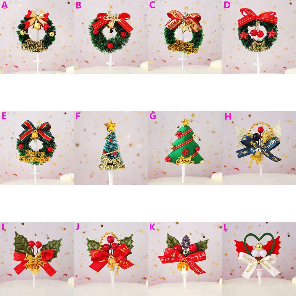 Baby Shower Favors Xmas Party Picks Birthday Decoration Christmas Cake Decor Cupcake Toppers