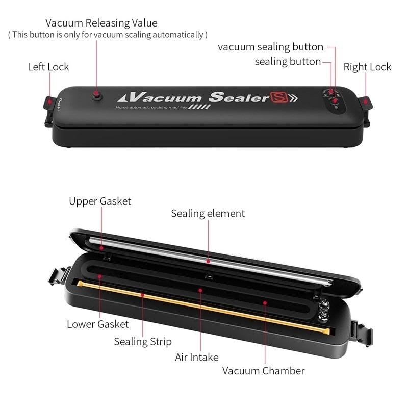 Food Vacuum Sealer Saver Machine Home Sealing System Meal Fresh Saver Packing Food Sealer Vacuum Machine