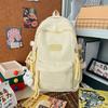 Schoolbag Student School Bag Female Junior High School Student Embroidery Sweet Solid Color Large Capacity High School Casual Backpack Elementary