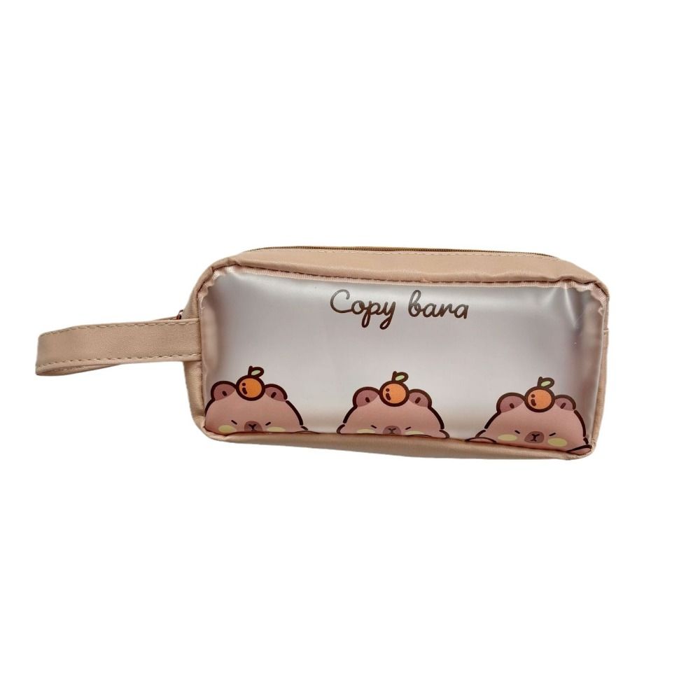 PVC Capybara Pencil Bag Kawaii Stationery Bag Desktop Organizer Cartoon Pen Bag  Gift