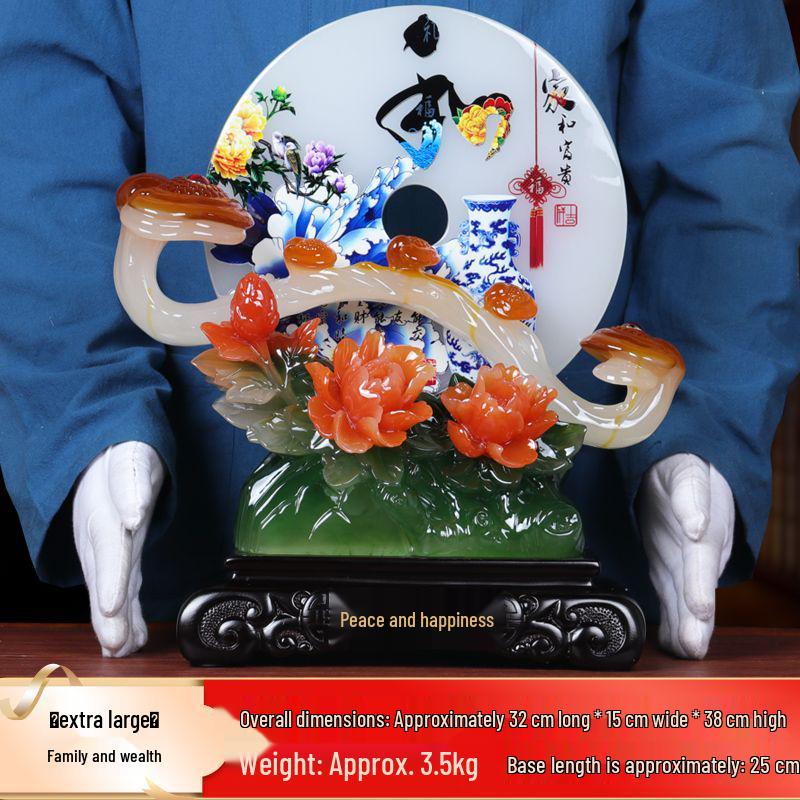 Ping An Kou Jade Stone Ornament for Wealth and New Home - Office and Living Room Decor