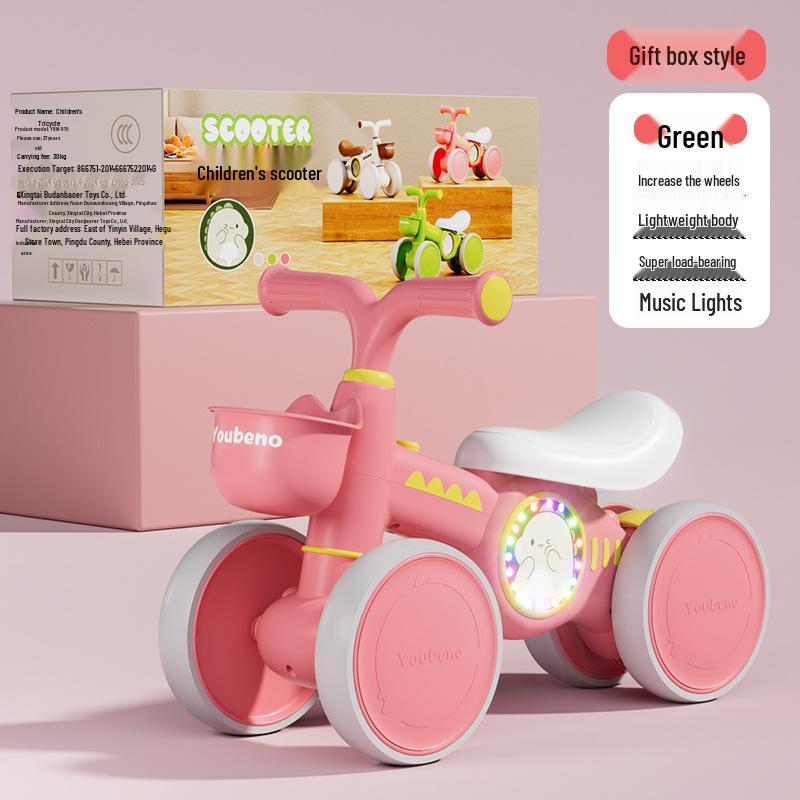 Children's Four-Wheel Balancing Glider Scooter - Pedal-Free Yo-Yo Car