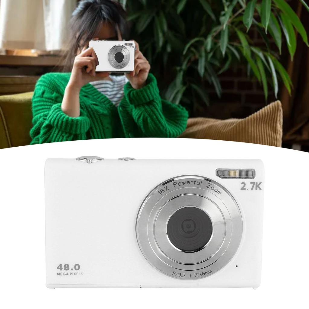 Digital Camera 2.7K 48MP Portable Vintage   Camera Auto  Camera with 2.8inch   Screen for Students Adults Girls