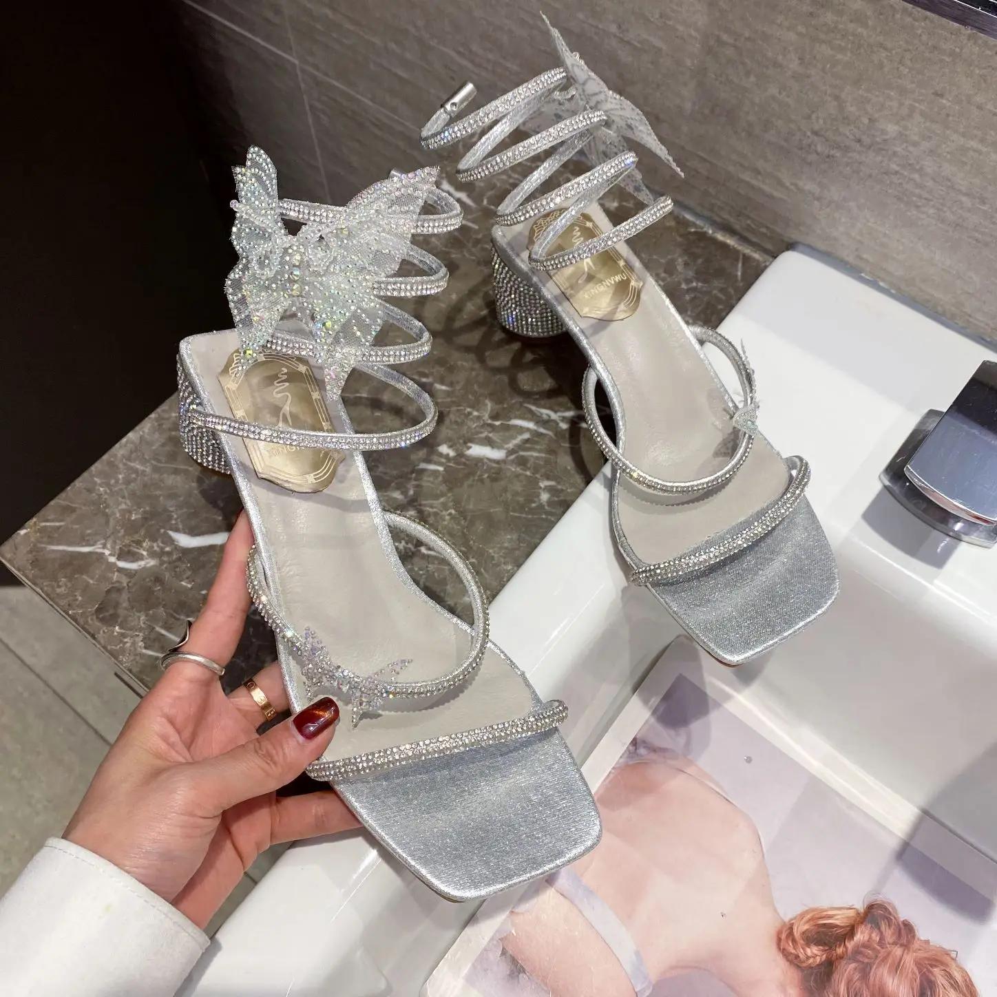 

Xibeilove летние роскошные женские босоножки с квадратной головкой, золотистыми стразами, узором под змею, на высоком каблуке, свадебные туфли для вечеринки 35