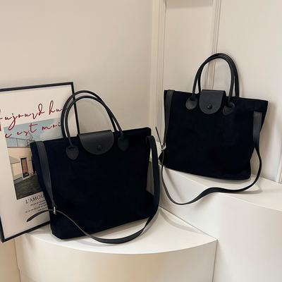 Frosted Deerskin Velvet Portable Large-capacity Bag Women's 2025 Autumn and Winter New Trendy Retro Tote Bag Messenger Bag