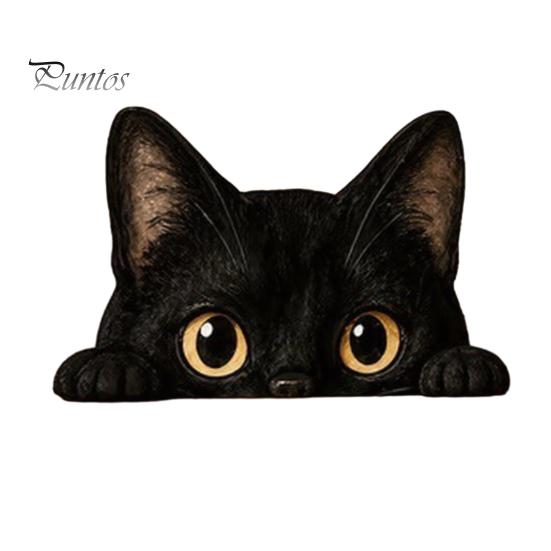 Accesorios de Escritorio para Oficina en Casa, Adorno de Gato Lindo Sentado en Estante, Figura de Gatito de Madera Mirando Curiosamente, Estatua Realista Decorativa Plana 2D para Escritorios