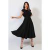 Black Women's Crew Neck Slim Dress (Please Prefer One Size Bigger.)