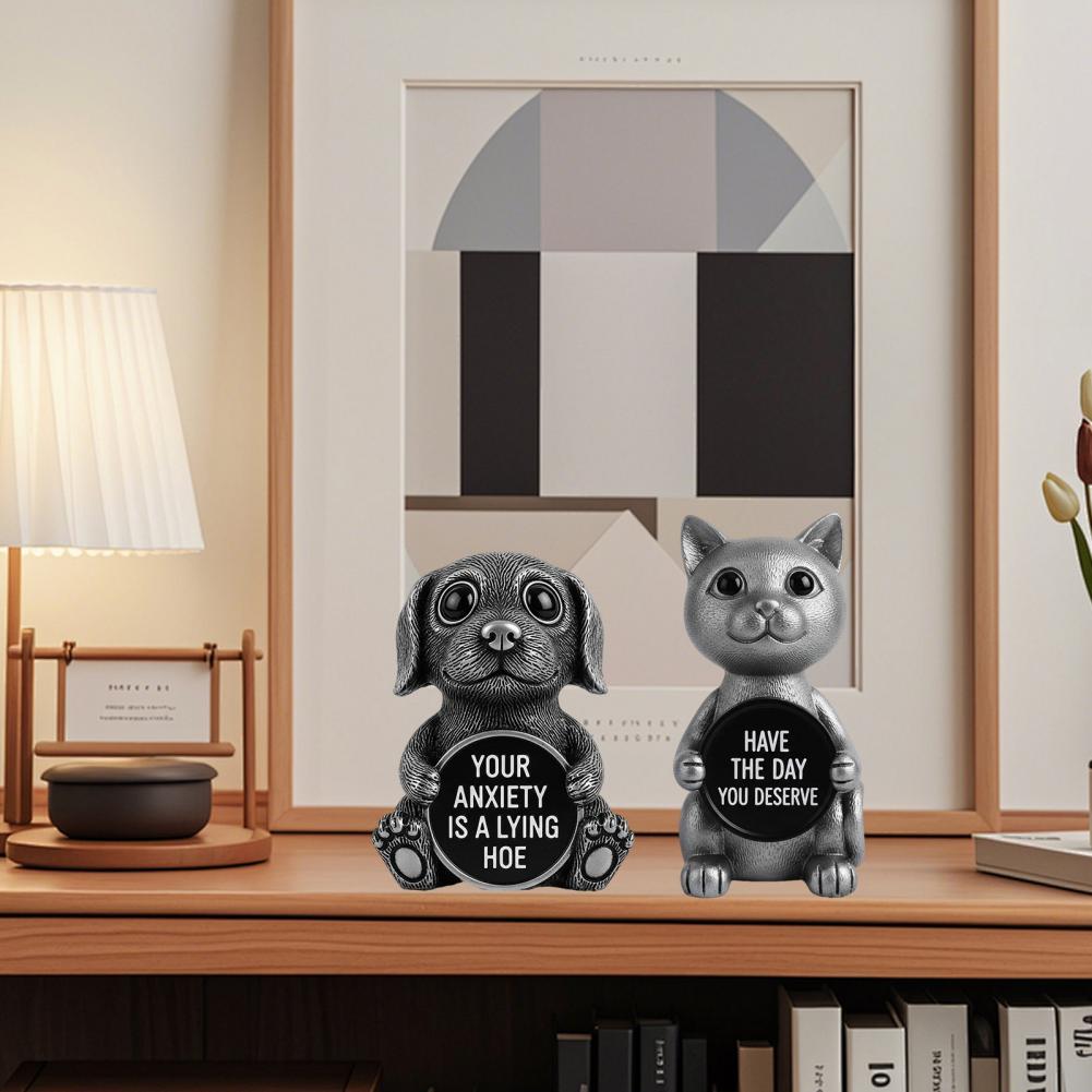 Cartoon Animal Figurine Your Anxiety Is A Lying Hoe Dog Cat Penguin Orangutan Lion Sculpture Home Office Decoration Ornament