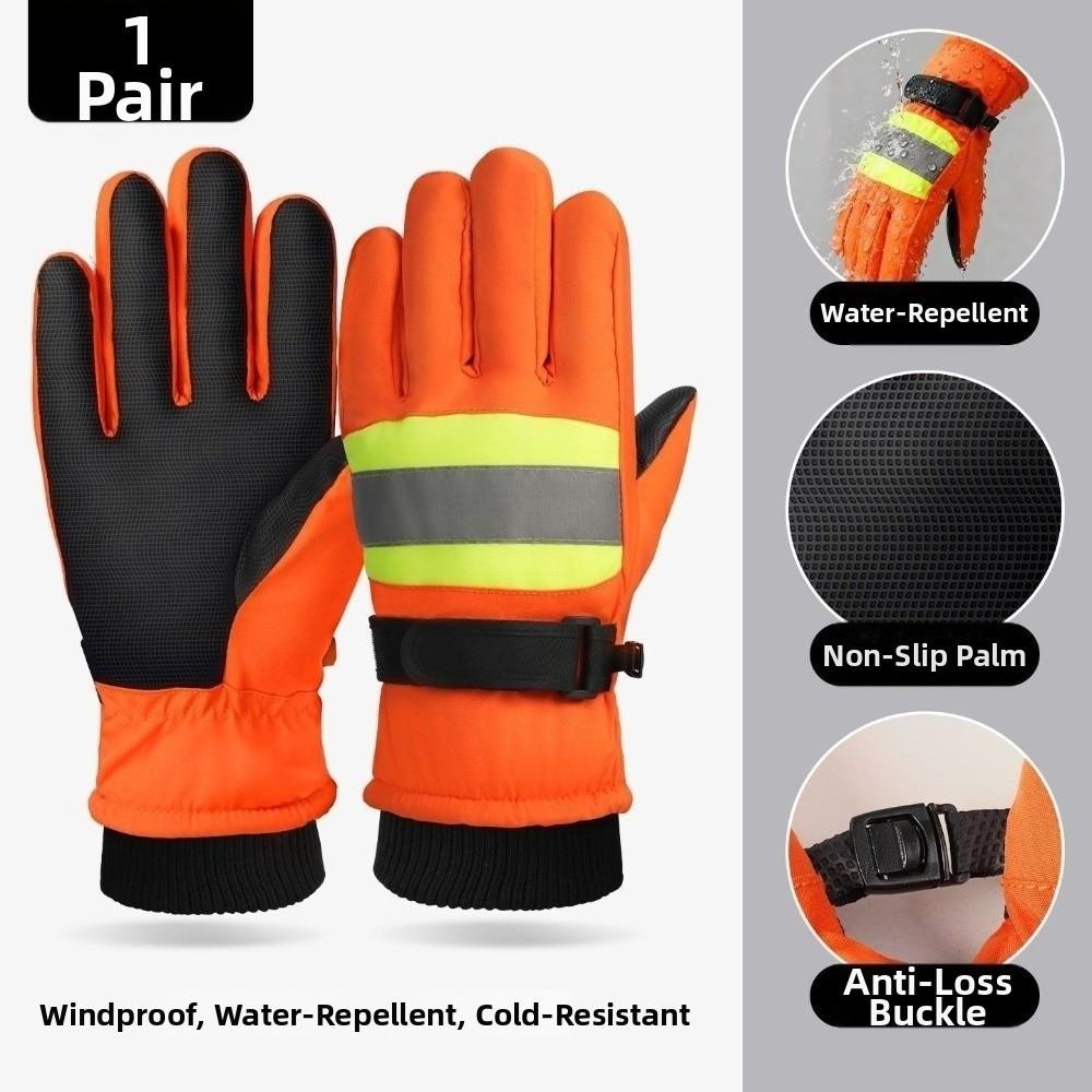 Reflective Work Protective Gloves Touchscreen Winter Warm Gloves Commuting