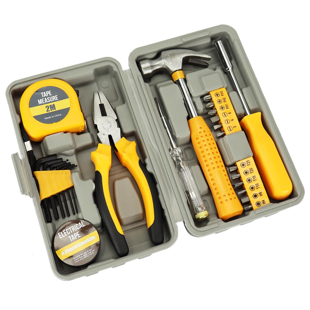 

Home DIY Tool Set for Assembly and Maintenance Tools 24-Piece Beginners Pliers, Screwdriver, Hammer,