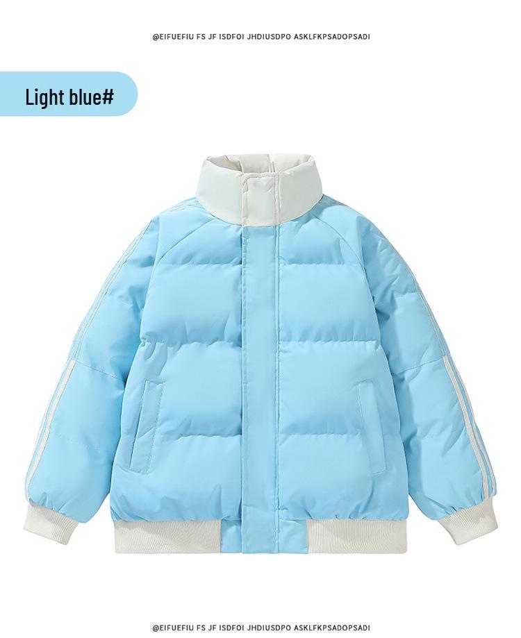 Winter Stand Collar Cotton Padded Jacket - Couple's Warm, Trendy, Versatile Bread Jacket