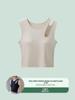 Women's Black Camisole Vest with Chest Pads - Summer Short Chic Bra Top