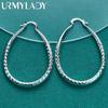 925 Sterling Silver Diamond Texture Earrings For Women Charm Jewelry