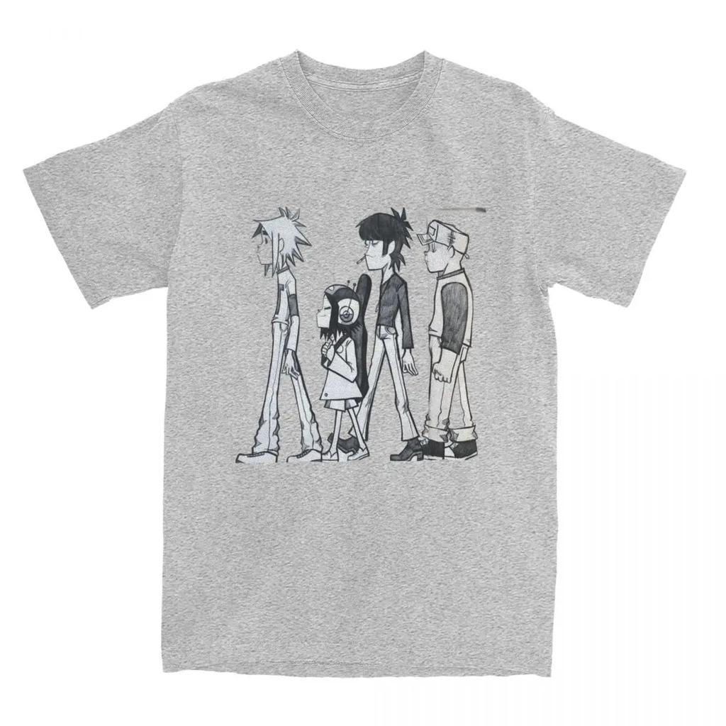 Death Metal Band Gorillaz T Shirts Men's 100% Cotton Leisure T-Shirts Round Neck Trending Tees Short Sleeve Clothes 4XL