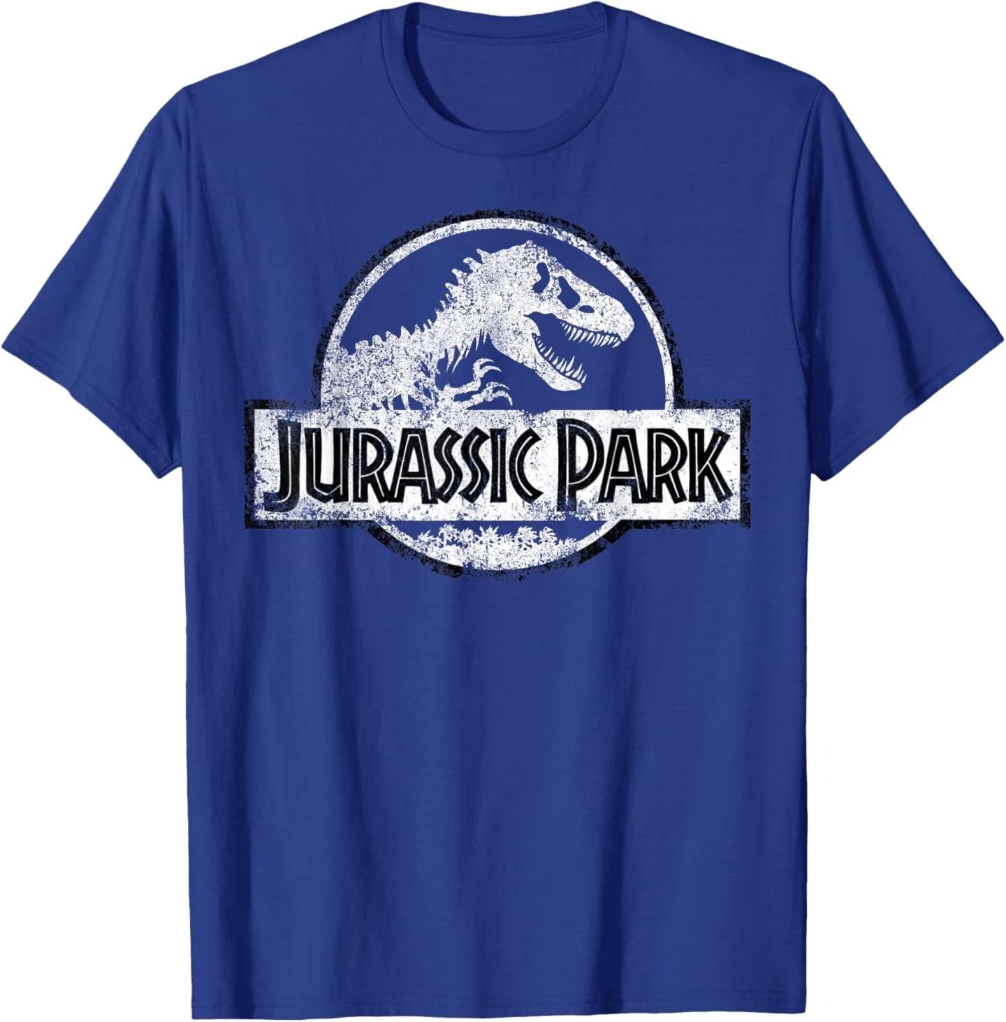 

Jurassic Park White Distressed Circle Logo Graphic T-Shirt T-Shirt M