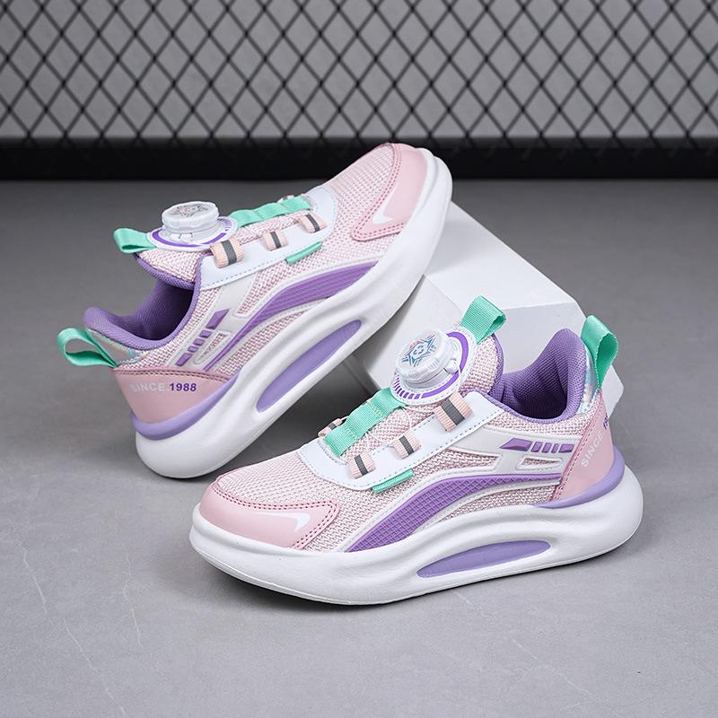 

Spring and Autumn New Breathable Sneakers Medium and Older Children s Mesh Shoes Children s Shoes Rotary Buckle Boys Fashion Girls Running Shoes 39