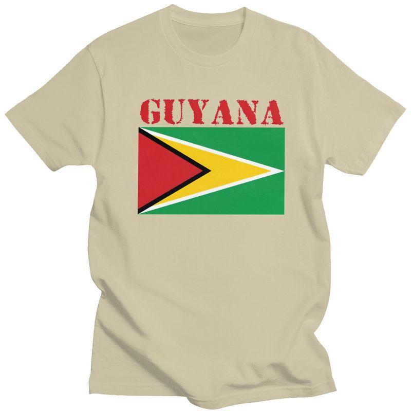 Custom Male Guyana Flag T Shirt Short Sleeves Cotton Tshirt Classic Tshirt Casual Tee Slim Fit Clothing