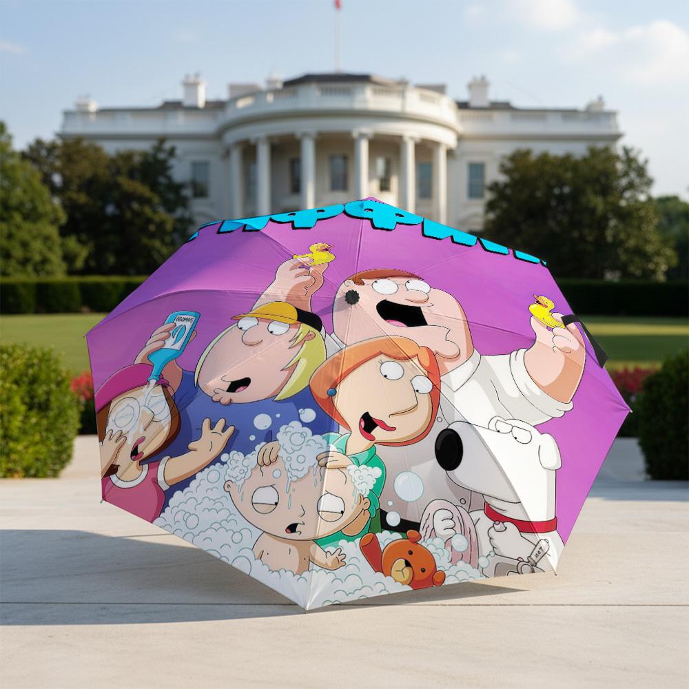 1 PC Automatic Folding Umbrella-Family Guy Pattern, Portable & Foldable Design with 8 Ribs, Christmas Birthday Gifts