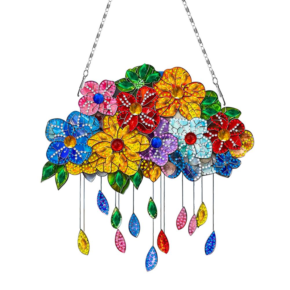 2D/Flat DIY Hanging Diamond Art Kits Rhinestone Diamond Art Window Pendants Diamond Art Pendant DIY Home Decor Hanging Charm