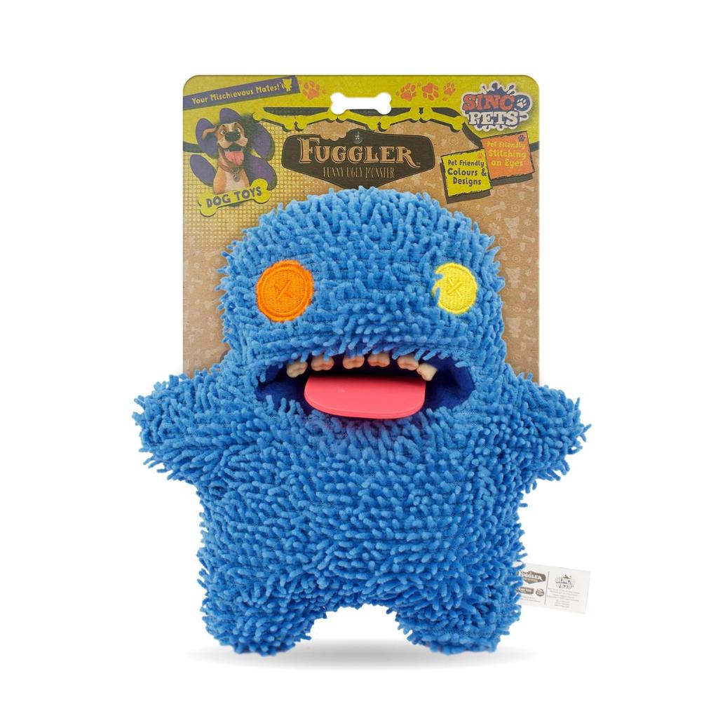 Fuggler Ooger Booger Blue Squeaky Dog Authentic Toy,