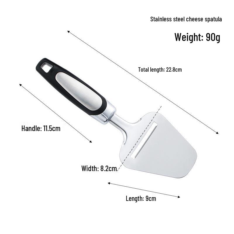 Stainless Steel Multi-Tool: Cheese Slicer, Pizza & Cake Shovel, Grater, Angled Spatula for Kitchen & Baking.