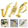 8/16pcs Golden Miniature Musical Instrument Ornament Photo Prop Office Study Desk Handicrafts DIY Christmas Tree Decor XJM