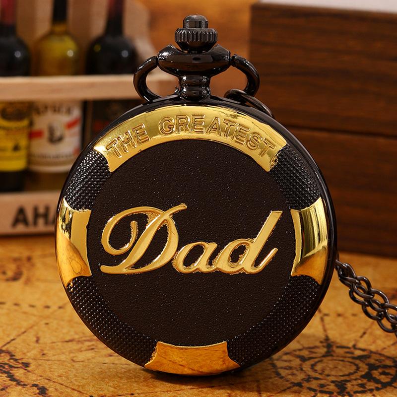 Dad Pocket Watch Quartz Pocket Watch Black Vintage