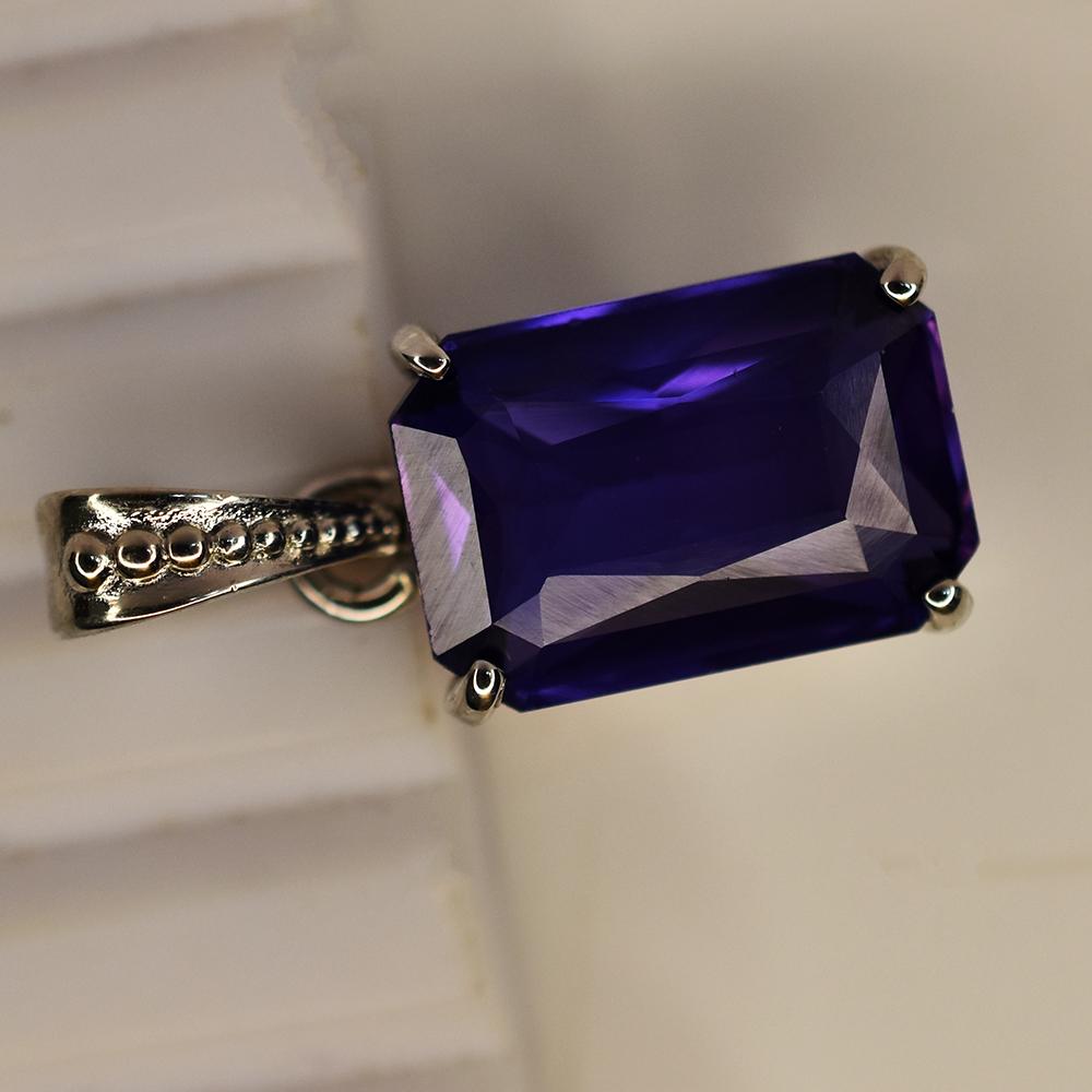 Pandantiv din Argint Sterling 925 Tanzanit Natural Violet 22.40 Ct Piatră Prețioasă CERTIFICAT my.pd-25-k