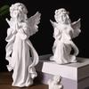 Schutzengel Statue Harz Kleiner Engel Figur Gedenken Heilung Mitgefühl Geschenk für Regal Haus Wohnzimmer Schreibtisch Büro Dekoration