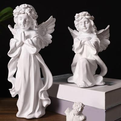 Estatua de Ángel de la Guarda Resina Figura de Ángel Pequeño Recuerdo Curación Simpatía Regalo para Estante Hogar Sala de Estar Escritorio Oficina Decoración