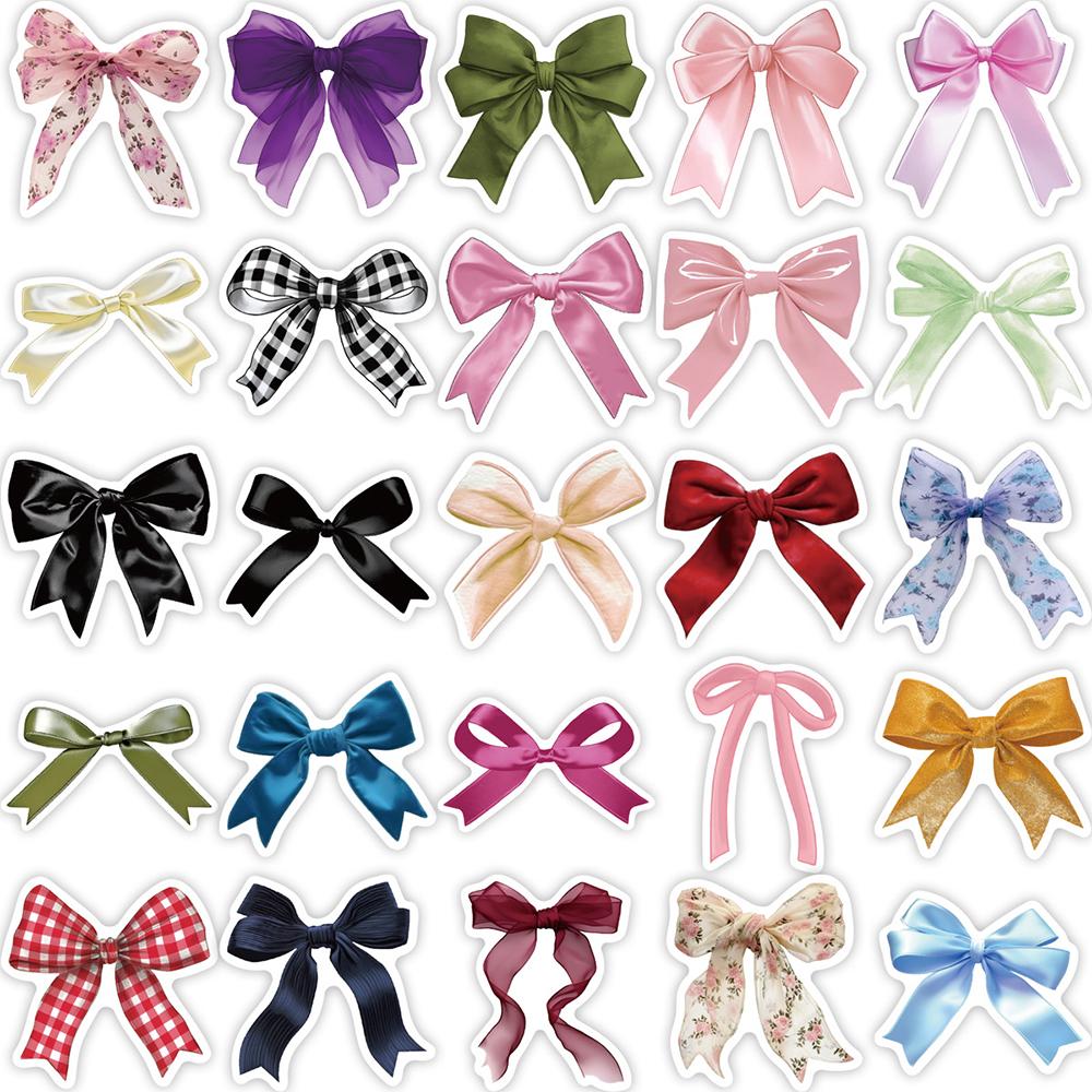 10/30/50pcs Cute Funny Cartoon Bowknot Stickers Bow Decals DIY Laptop Phone Case Scrapbook Fridge Stationery Decoration Sticker