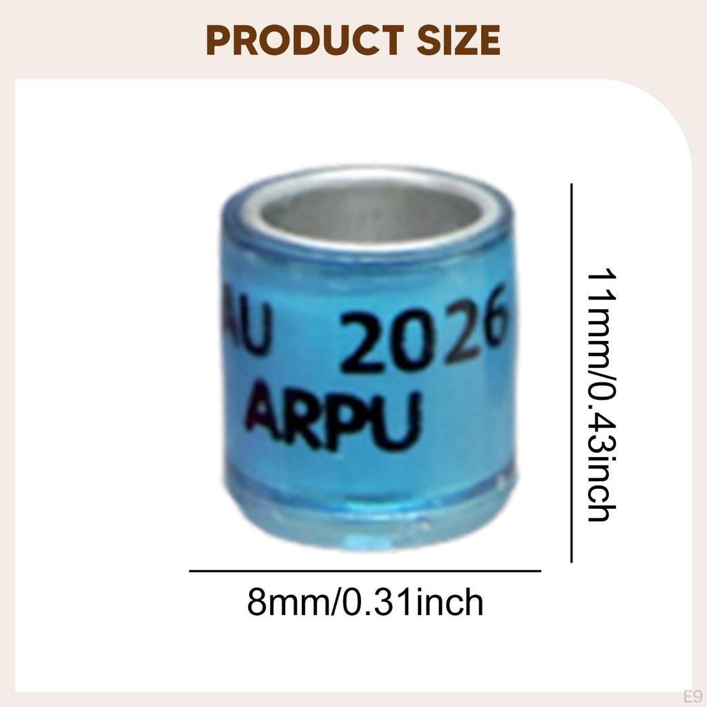 100 Stück Aluminium Taubenbeinringe Identifikationsbänder Taube für Unzertrennliche