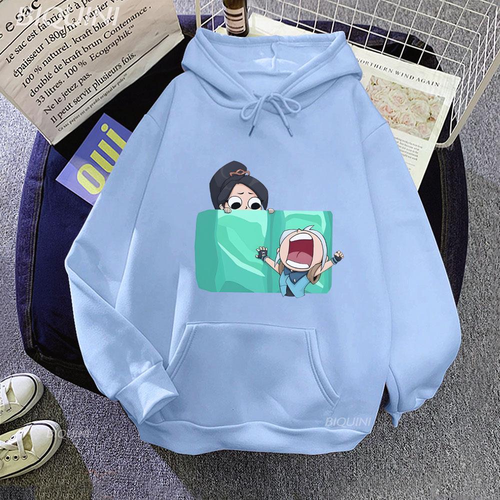 Jett Grafik-Hoodies für Teenager-Mädchen VALORANT Sweatshirt Winter Warm Damen Mann Unisex Lässige Übergroße Sweatshirts Pullover