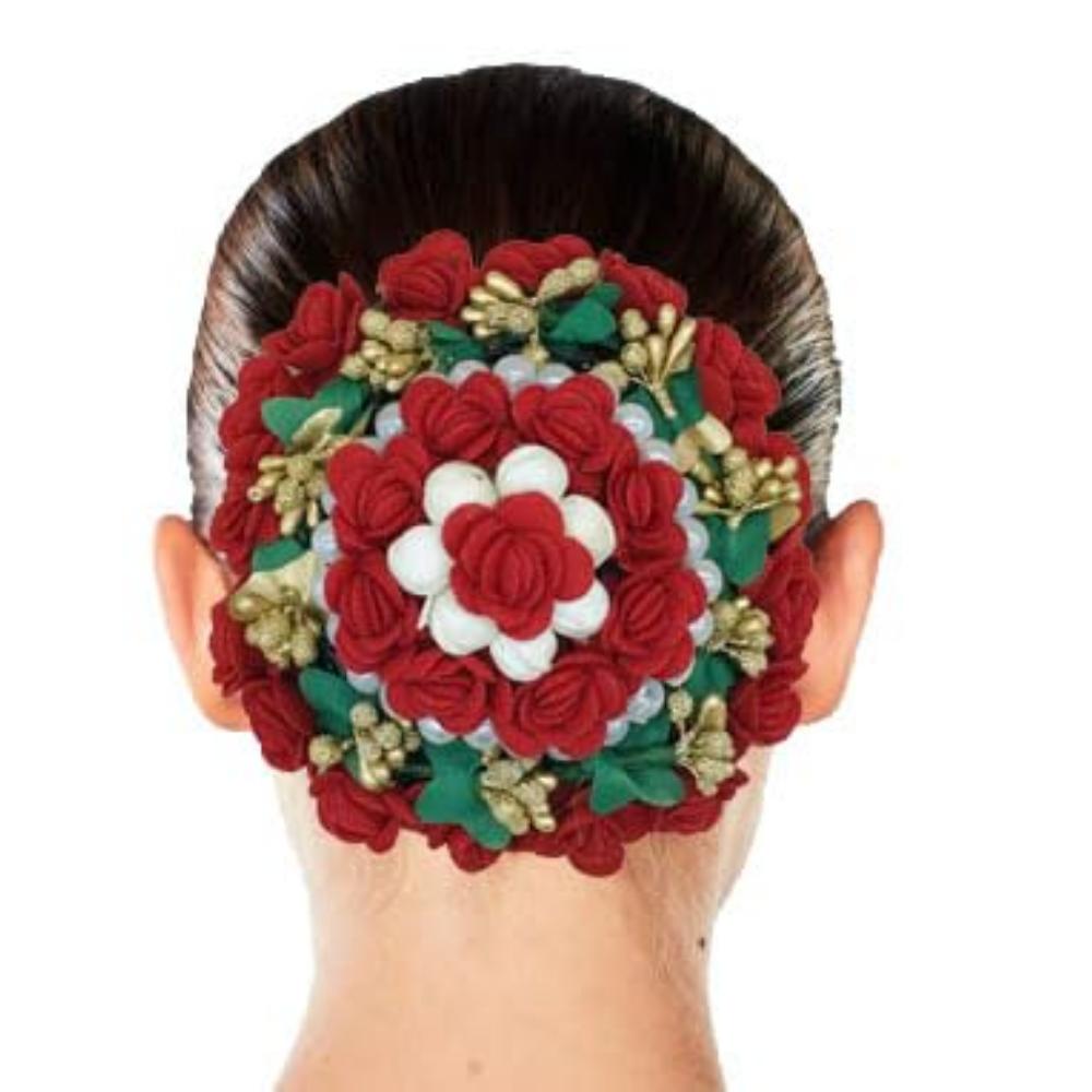 Künstliche Blume Juda Haar Gajra für Mädchen Haarstyling (Packung mit-01,Farbe-Multi)