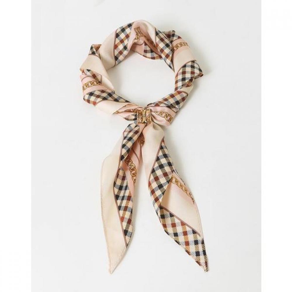 Daks Beige Check Chain Scarf Ring Set Dcsc2f825i2