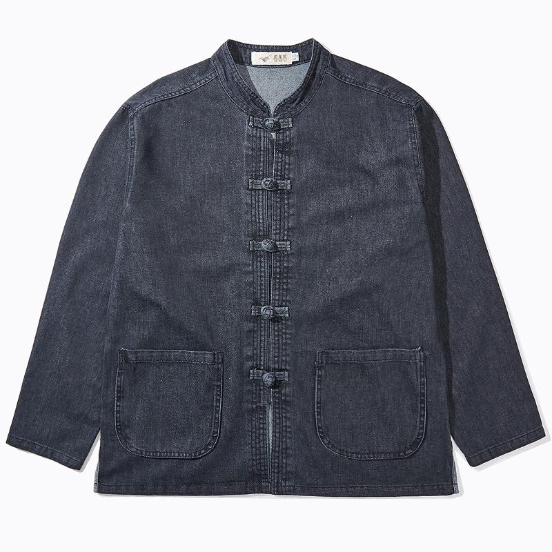 

Autumn-Winter Men s Long Tang Suit Jacket in Chinese Style Cotton 38 (S)