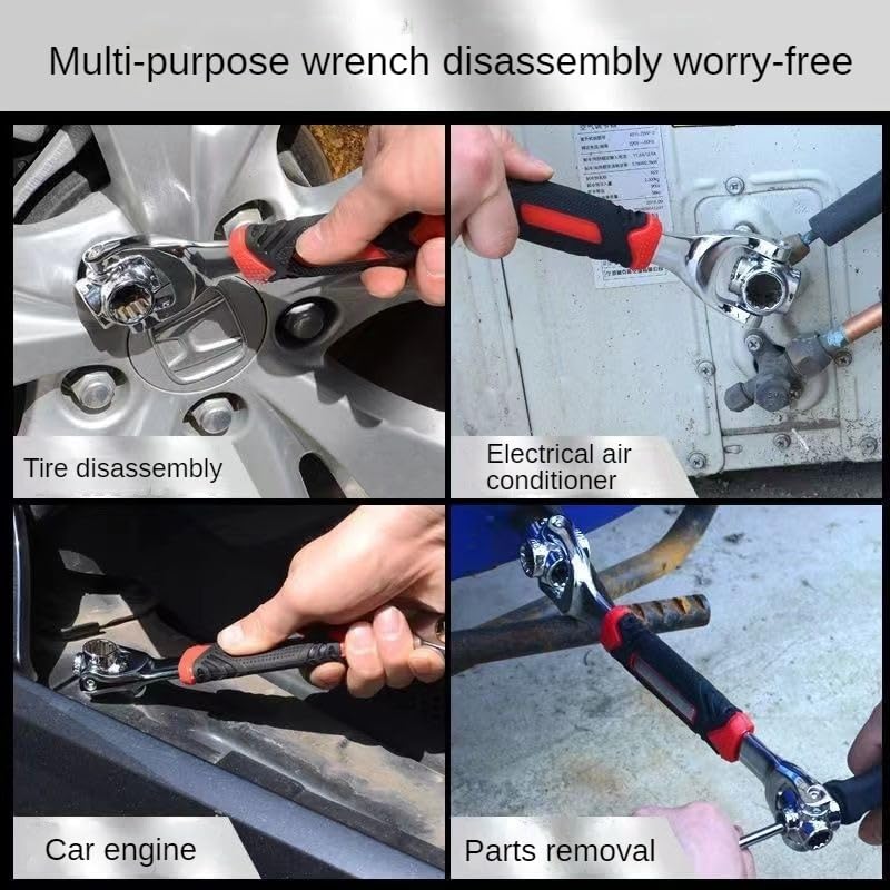 Universal Wrench 48 In 1 Socket Wrench with 360 Degree Rotating Head Spanner Tool for Home Bicycle Car Repair